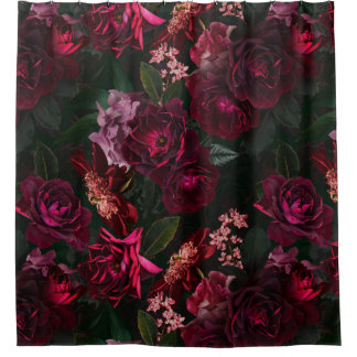 Maximalisme Echte Moody Rozen Bloemen Douchegordijn