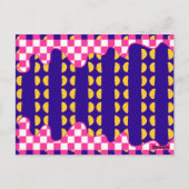 Maximalisme Verjaardag Kleurrijke Geruite Bloemen Briefkaart (Achterkant)