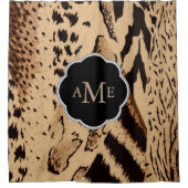 Maximalist 90s Dierenprint - Gepersonaliseerd Douchegordijn (Voorkant)