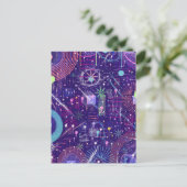 Maximalist Abstract on Purple Briefkaart (Staand voorkant)