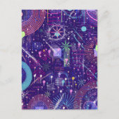 Maximalist Abstract on Purple Briefkaart (Voorkant)