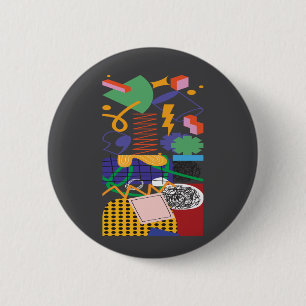 Maximalist Art Inspired Design Ronde Button 5,7 Cm