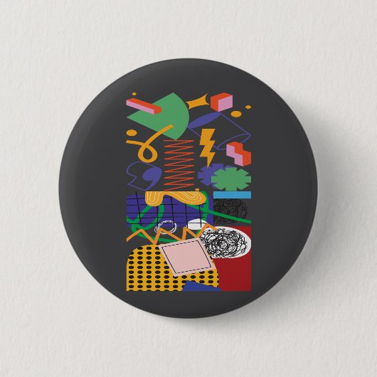 Maximalist Art Inspired Design Ronde Button 5,7 Cm (Voorkant)