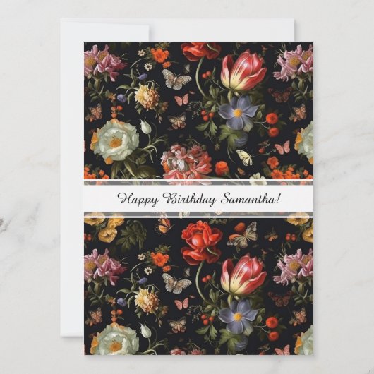 Maximalist Barok Bloementuin Verjaardag Kaart (Achterkant)