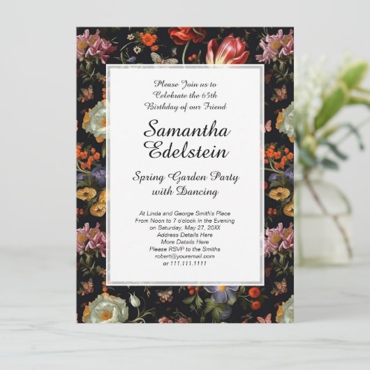 Maximalist Barok Bloementuin Verjaardag Kaart (Staand voorkant)