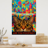 Maximalist Bathroom Wall Art, American Shorthair Poster (Keuken)
