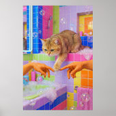 Maximalist Bathroom Wall Art, British shorthair Poster (Voorkant)