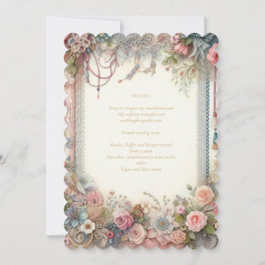 Maximalist Bewaar de datum Bloemen Scrapbook Kaart (Achterkant)