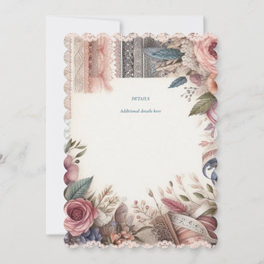 Maximalist Bewaar de datum Bloemen Scrapbook Kaart (Achterkant)