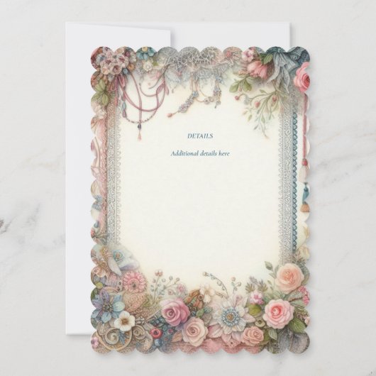 Maximalist Bewaar de datum Bloemen Scrapbook Kaart (Achterkant)