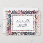 Maximalist Bewaar de datum Bloemen Scrapbook Kaart (Voorkant)