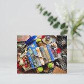 Maximalist Bibliophile Feestdagenkaart (Staand voorkant)