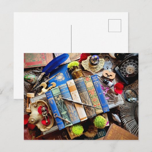 Maximalist Bibliophile Feestdagenkaart (Voorkant / Achterkant)