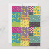 Maximalist Bloemenquilt Boho stijl bruiloft Kaart (Achterkant)