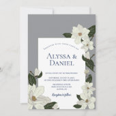Maximalist Blooms Bold Magnolia Wedding Kaart (Voorkant)