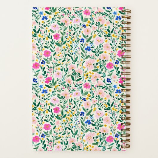 Maximalist Bridesmaid Wildflower Floral Pattern Notitieboek (Achterkant)