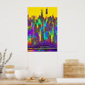 Maximalist Chicago Skyline Poster (Keuken)