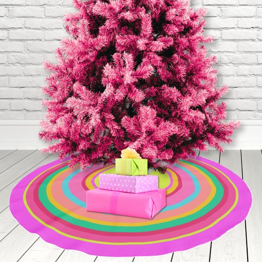 Maximalist Circles Levendig Kleurrijk Roze Kerstboom Rok
