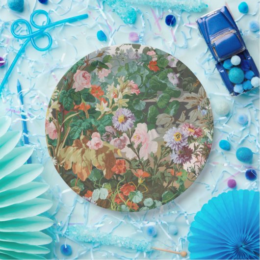 Maximalist Dream  Dark Floral Papieren Bordje (Feest)