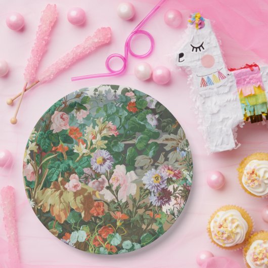 Maximalist Dream Dark Floral Papieren Bordje (Feest)