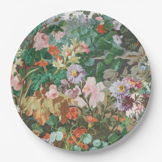 Maximalist Dream  Dark Floral Papieren Bordje (Voorkant)