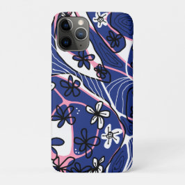 Maximalist Floral Neuro Art - Blue Pink White  Case-Mate iPhone Case