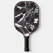 Maximalist Floral Neuro Art Magenta Gray White  Pickleball Paddle (Voorkant)