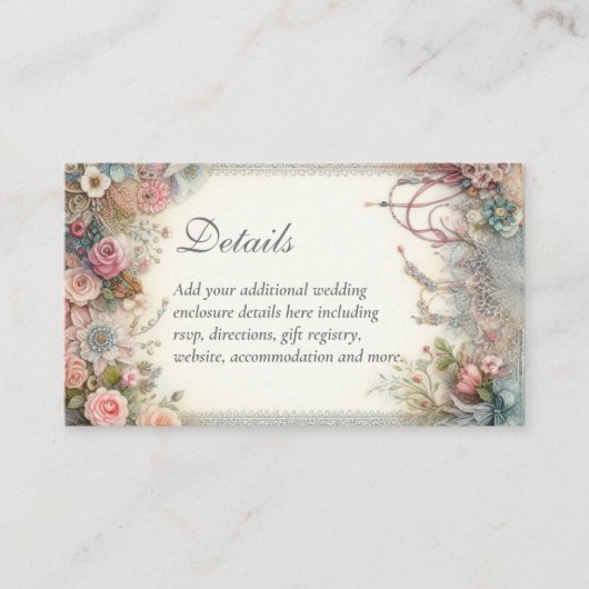 Maximalist Floral Shabby Country DETAILS Informatiekaartje (Voorkant)