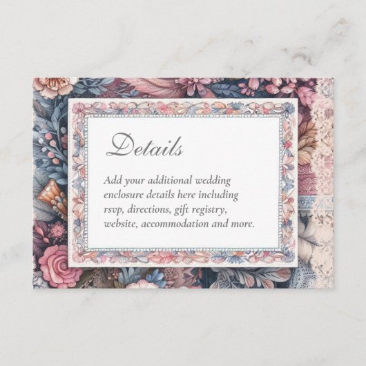 Maximalist Floral Shabby Country  DETAILS Informatiekaartje (Voorkant)