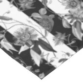 Maximalist Flowers Zwart Wit Streep Tafelkleed (Gekanteld)