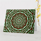Maximalist Groovy Christmas Mandala Patter Kaart (Gele Bloem)