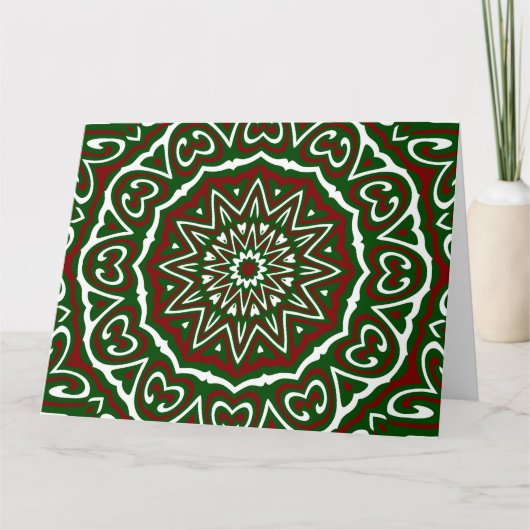 Maximalist Groovy Christmas Mandala Patter Kaart (Voorkant)