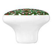  Maximalist Groovy Christmas Mandala Patter Keramische Knop (Zijkant)