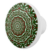  Maximalist Groovy Christmas Mandala Patter Keramische Knop (Rechts)