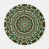 Maximalist Groovy Christmas Mandala Patter Magneet (Voorkant)