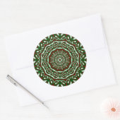 Maximalist Groovy Christmas Mandala Patter Ronde Sticker (Envelop)