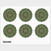 Maximalist Groovy Christmas Mandala Patter Ronde Sticker (Vel)