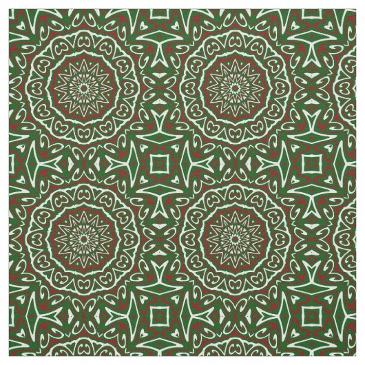  Maximalist Groovy Christmas Mandala Patter Stof (Swatch)