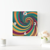 Maximalist Jewel Spiral Swirl Design Statement Vierkante Klok (Huis)