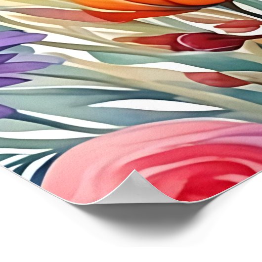 Maximalist Kleurrijke Bloemen Art Print (Hoek)