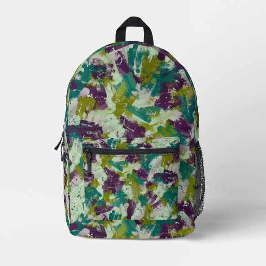 Maximalist Paint Splatters Bedrukte Rugzak (Voorkant)