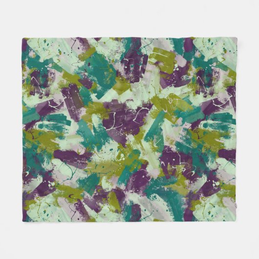 Maximalist Paint Splatters Fleece Deken (Voorkant (Horizontaal))