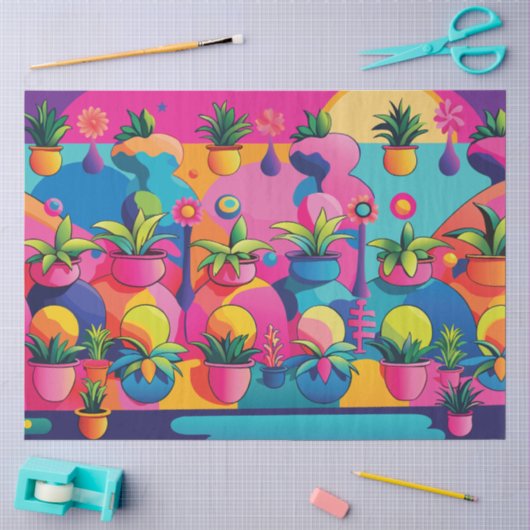 Maximalist Potted Planten Tissuepapier (Craft)