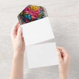 Maximalist Printable Eclectic Abstract Kleurrijk All In One Uitnodiging