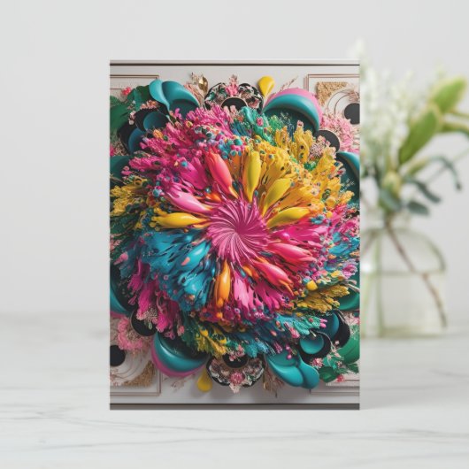 Maximalist Printable Eclectic Abstract Kleurrijk Bedankkaart (Staand voorkant)