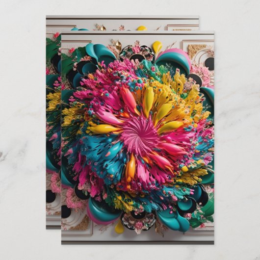 Maximalist Printable Eclectic Abstract Kleurrijk Bedankkaart (Voorkant / Achterkant)