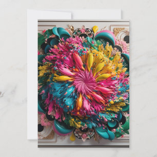 Maximalist Printable Eclectic Abstract Kleurrijk Bedankkaart