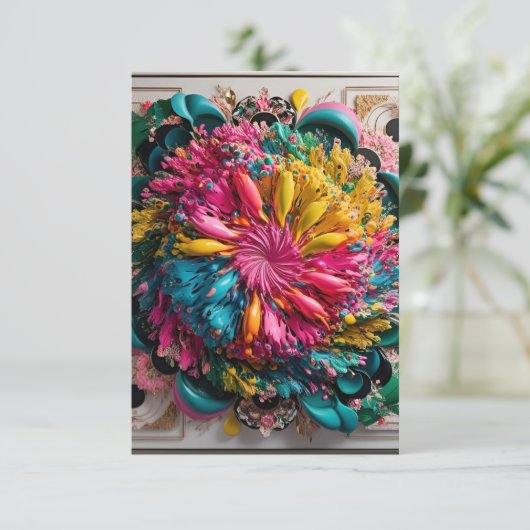 Maximalist Printable Eclectic Abstract Kleurrijk Bedankkaart (Staand voorkant)