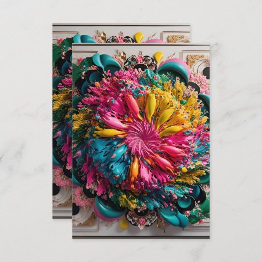 Maximalist Printable Eclectic Abstract Kleurrijk Bedankkaart (Voorkant / Achterkant)