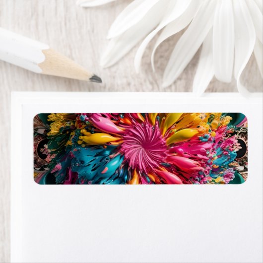 Maximalist Printable Eclectic Abstract Kleurrijk Etiket (Insitu)